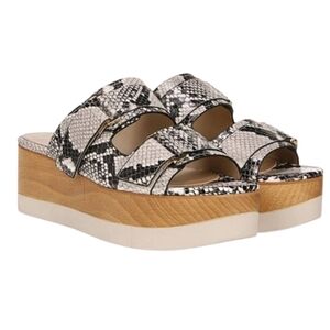 Veronica Beard Black and Cream Platform Sandals 10M